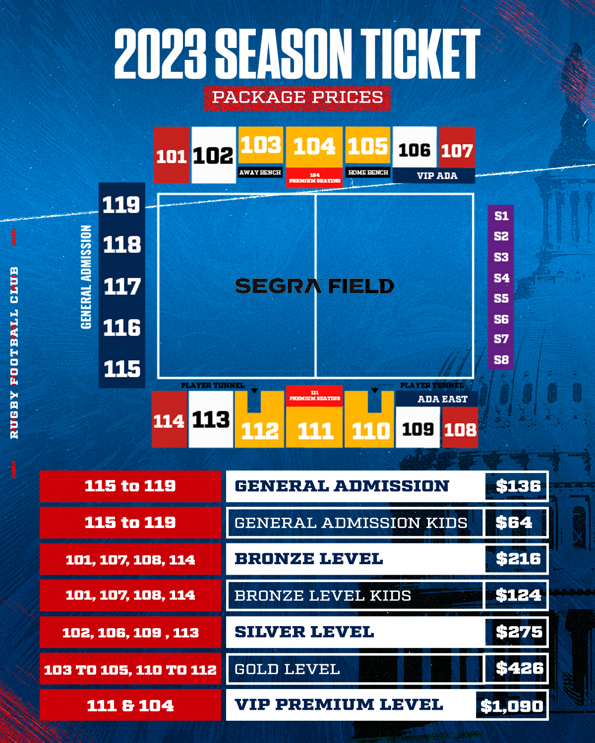 ST23- SEATING AND PRICES